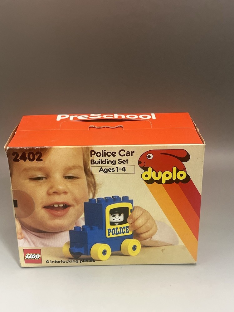 Vintage 1984 Lego Duplo Set 2402 Police Car NIB New Old Stock