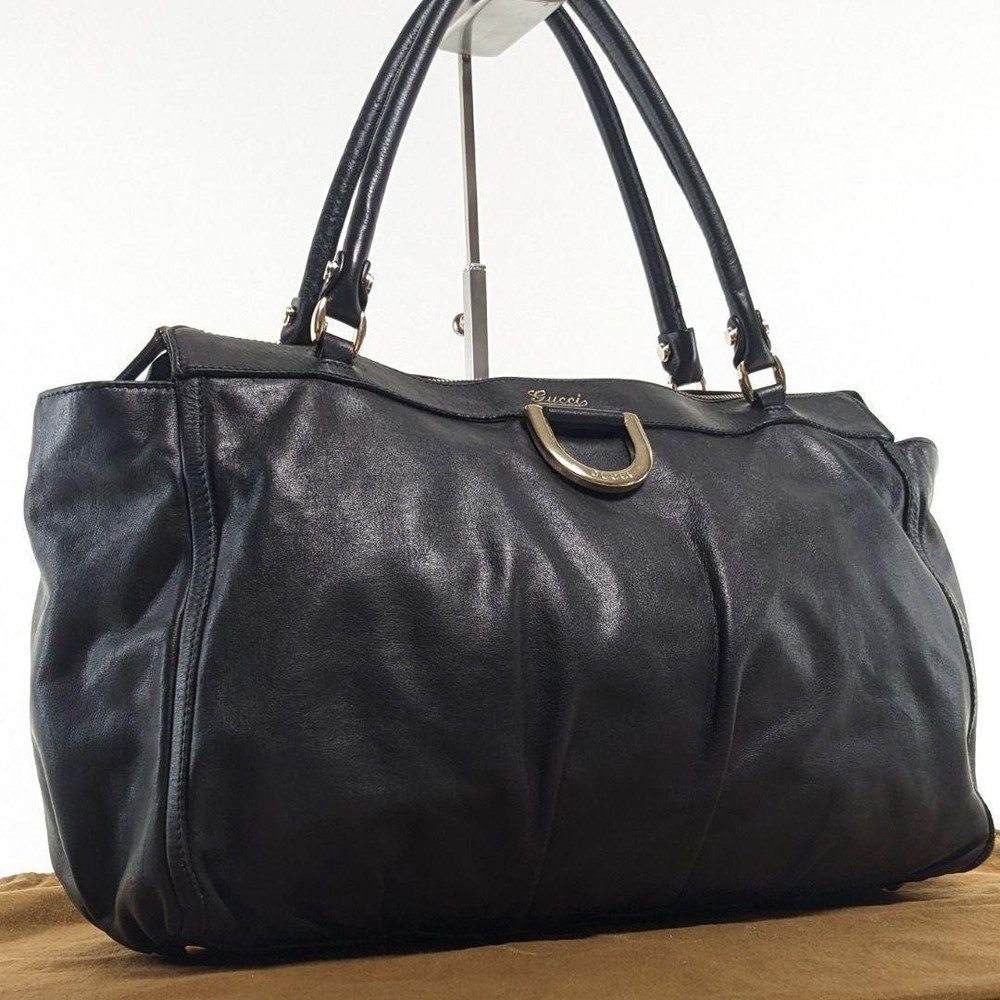 Gucci Abby Leather Tote Bag with Gold Hardware Preowned Shoulder Bag