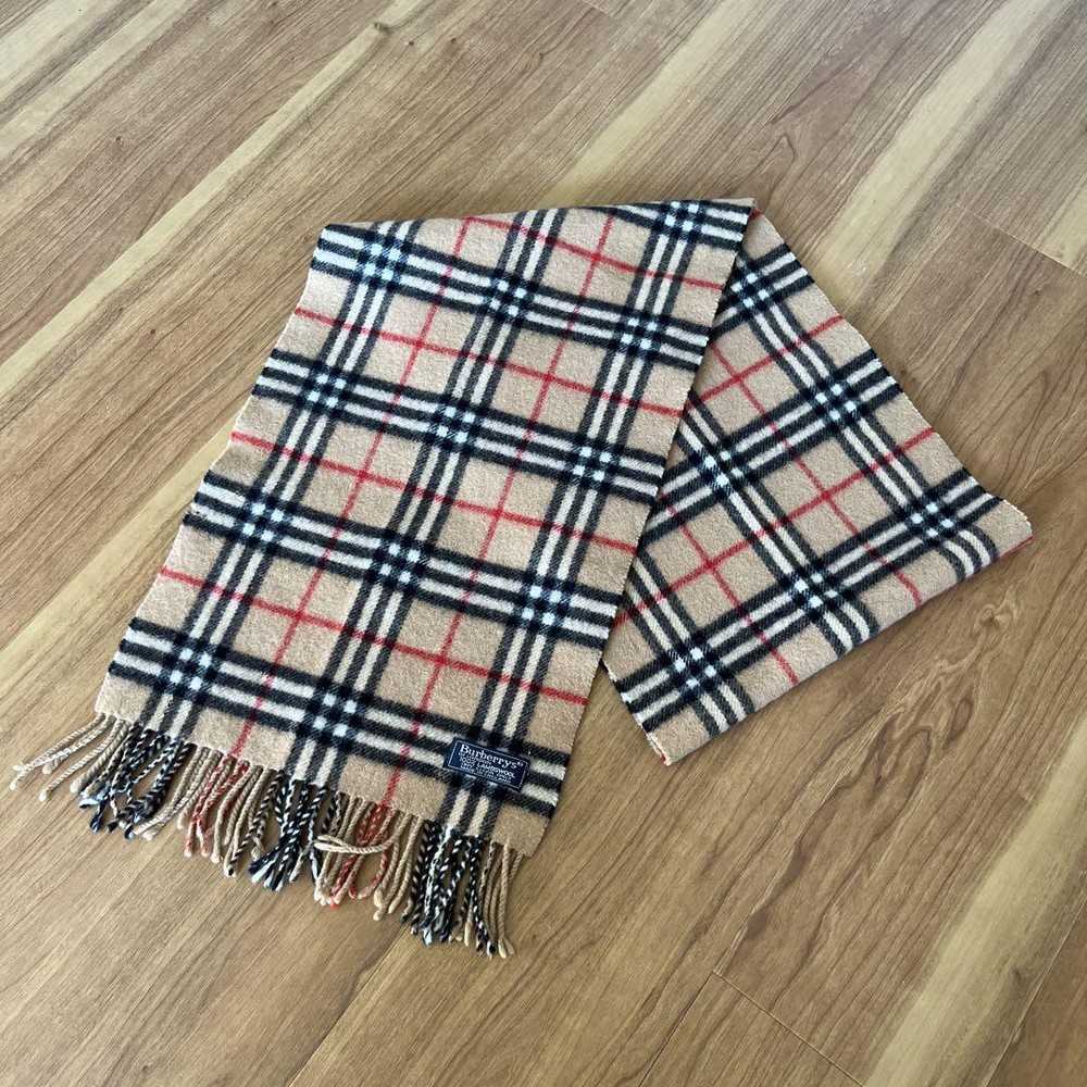 Extremely Vhtf Burberry Burberrys Muffler Nova Check Wool 100 Women Scarf Access