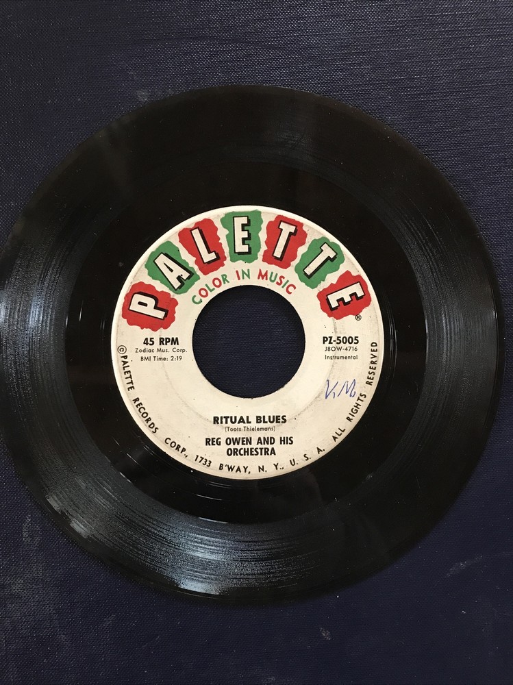 1958 Reg Owen Manhattan Spiritual/Ritual Blues PZ-5005 Palette EXOTIC DANCE 45rp