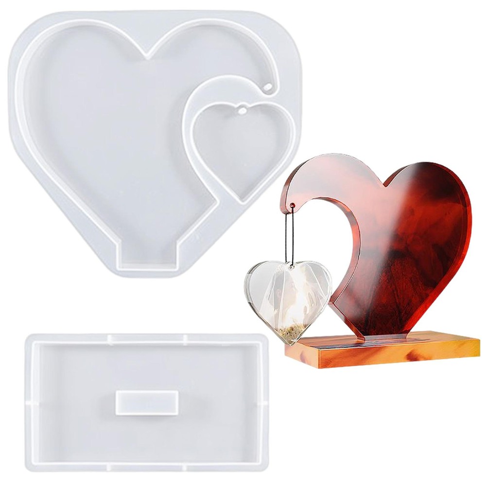 Heart-Shaped Silicone Epoxy Casting Mould for Picture Frames & DIY Gifts
