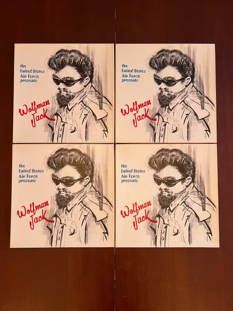 Wolfman Jack USAF Radio Show 4 LP Lot 1973 Transcription Sets w/ Boxes