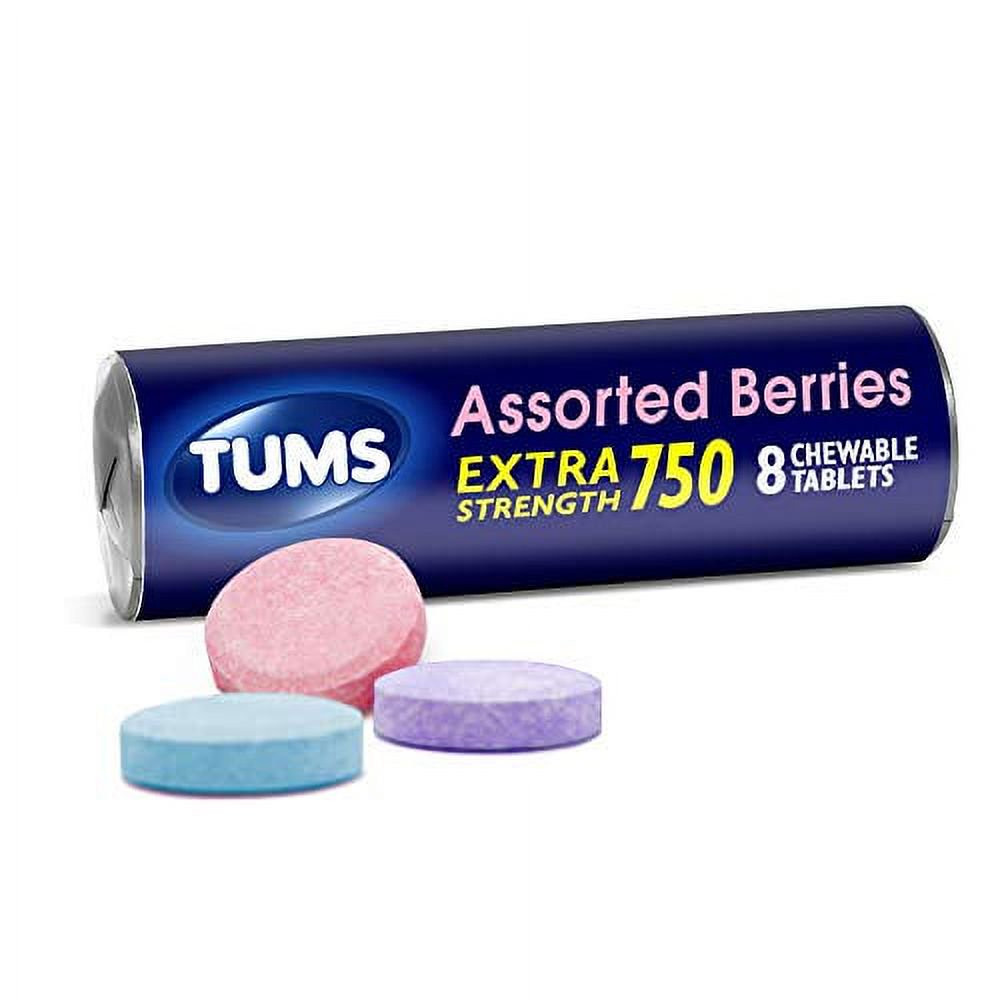 TUMS Extra Strength Assorted Berries Antacid Chewable Tablets, 8ct (36 Pack)