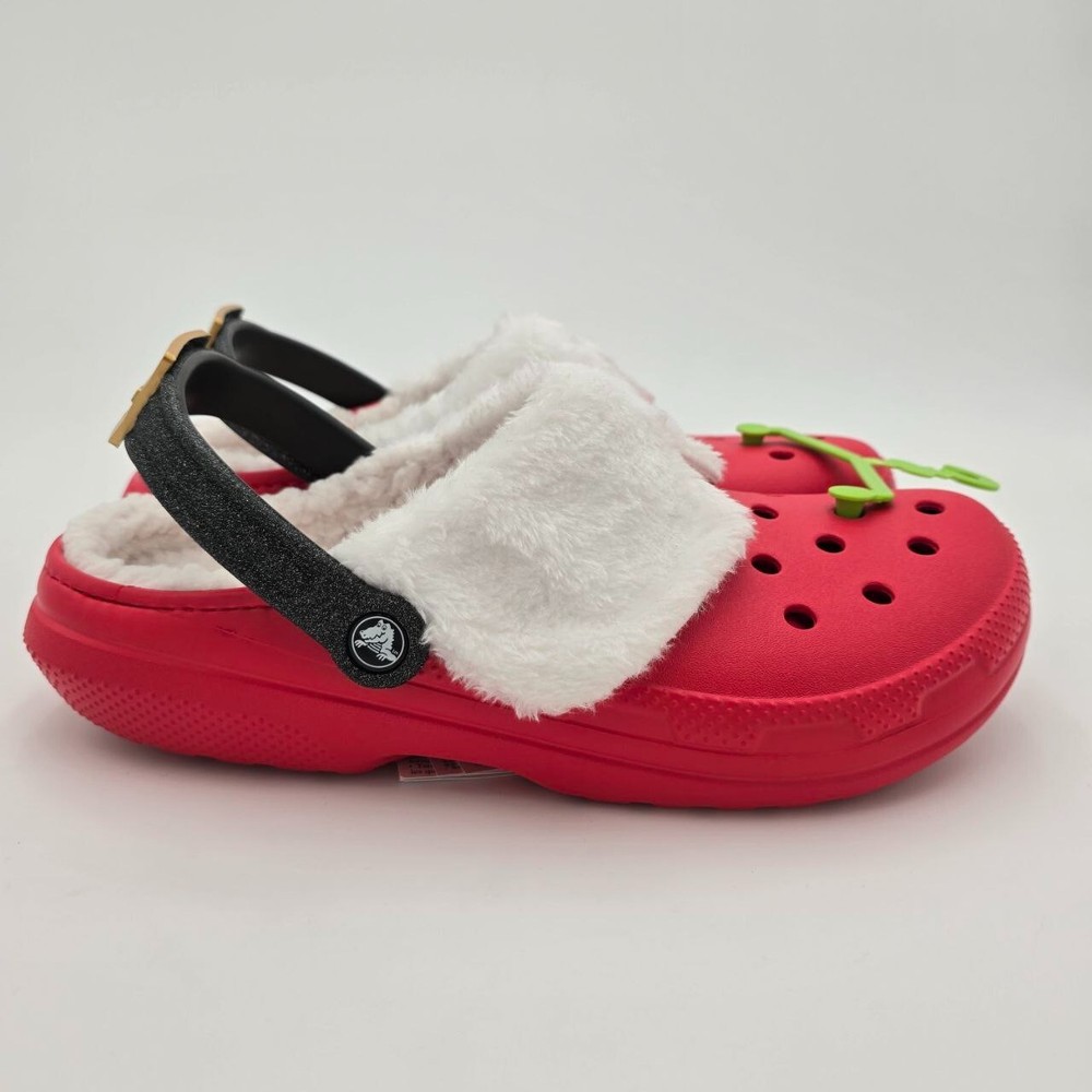 Crocs Classic Lined Santa Clogs Men's Size 11 Red Christmas Holiday Slip On