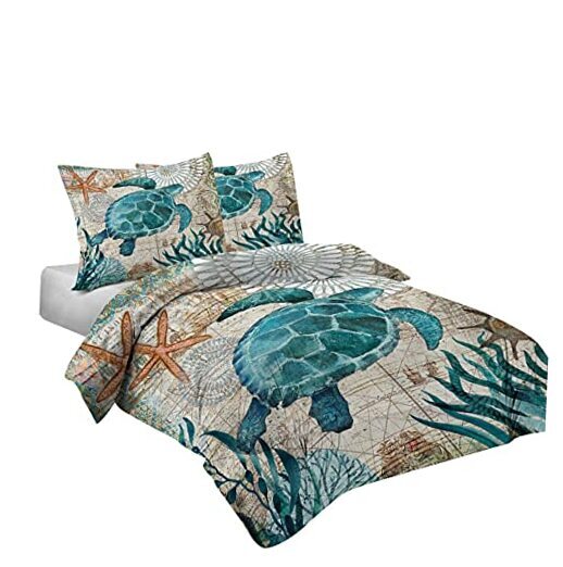 Ocean Comforter Set Turtle Comforter Set, Sea Turtle Bedding Queen O-01