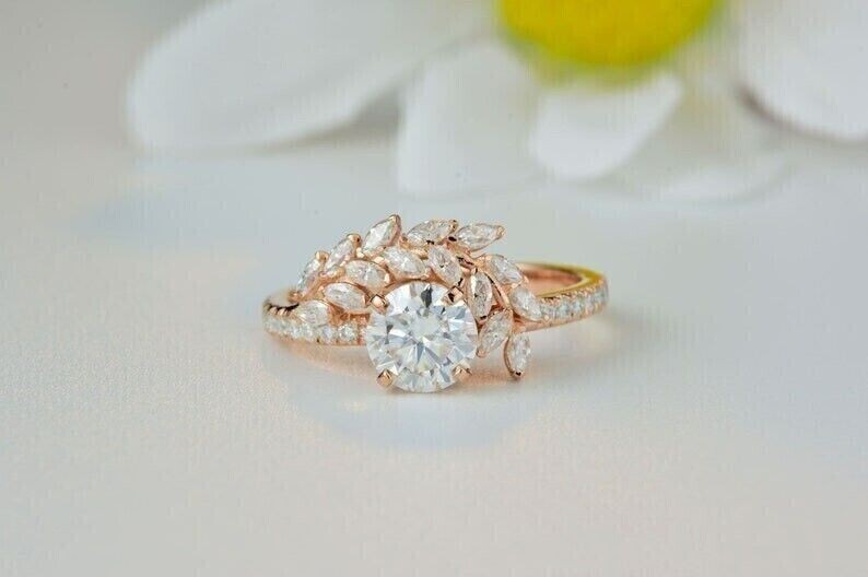 2.30Ct Round Cut Simulated Diamond Stunning Engagement Ring 14k Rose Gold Plated