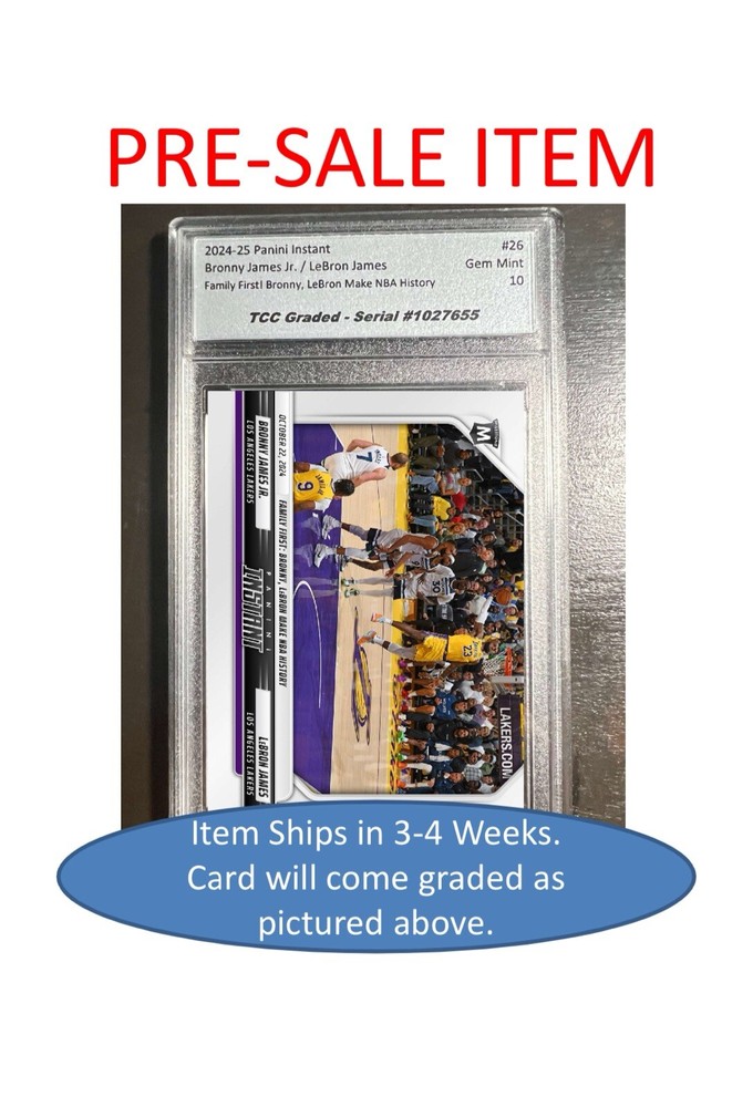 PRESALE 2024 Panini Instant Lebron James Bronny Jr Family 1st TCC Graded Gem 10-image