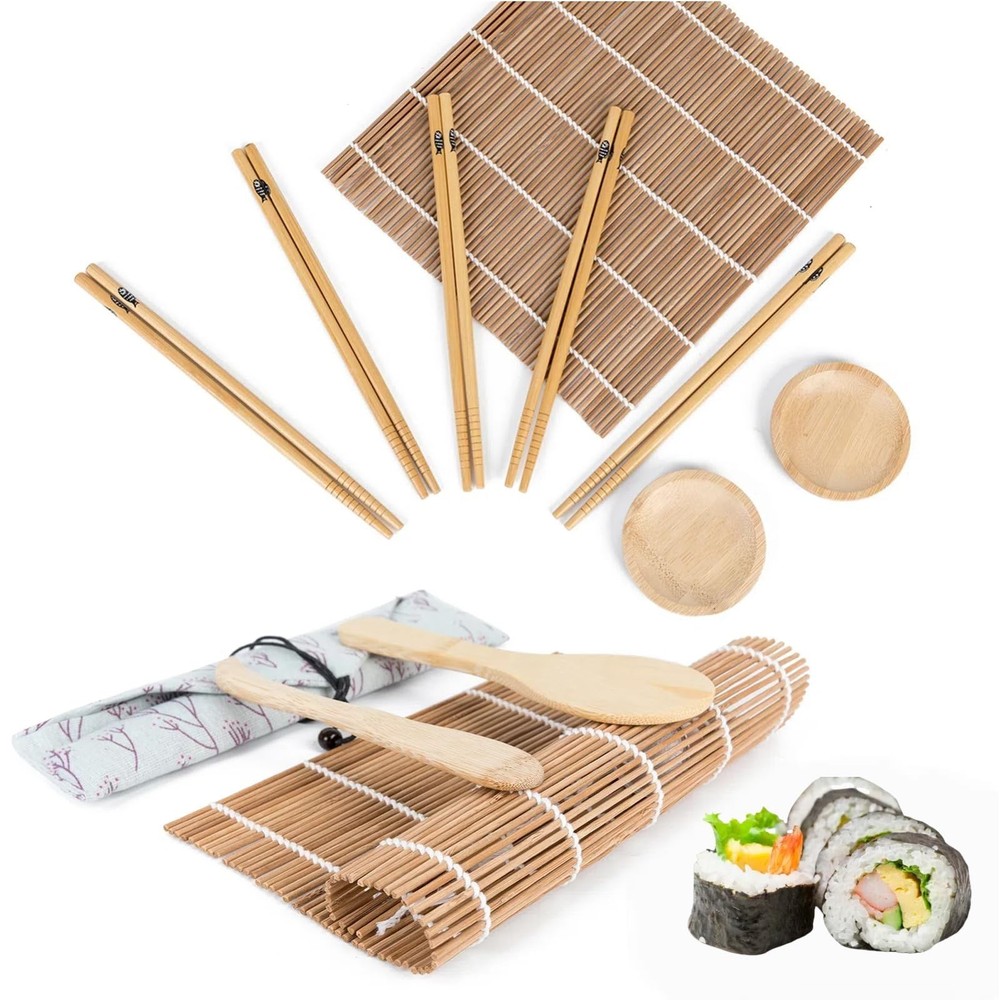 11-Piece Premium Sushi Making Kit with Bamboo Mat for Beginners