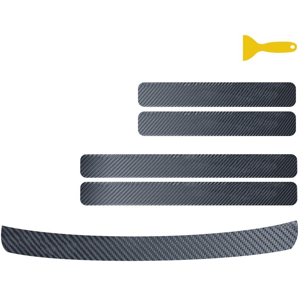 Car Door Sill Scuff Plate Cover Rear Bumper Guard Protector Trim Strip Sticker