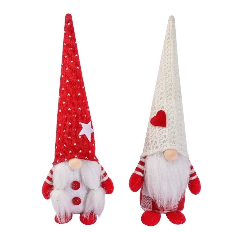Valentine s Day Knit Hat Gnome Couple Figurines Faceless for Festive