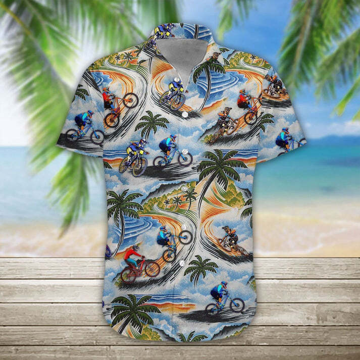 3D Mountain Biking Hawaiian Shirt for Men & Women - Unisex Design