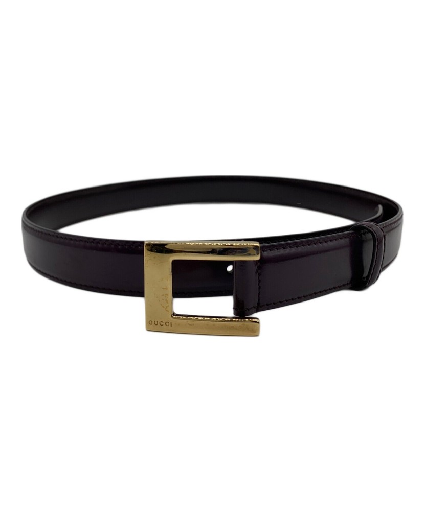 GUCCI unisex leather belt with logo buckle authentic Made in Italy pre-owned hardware