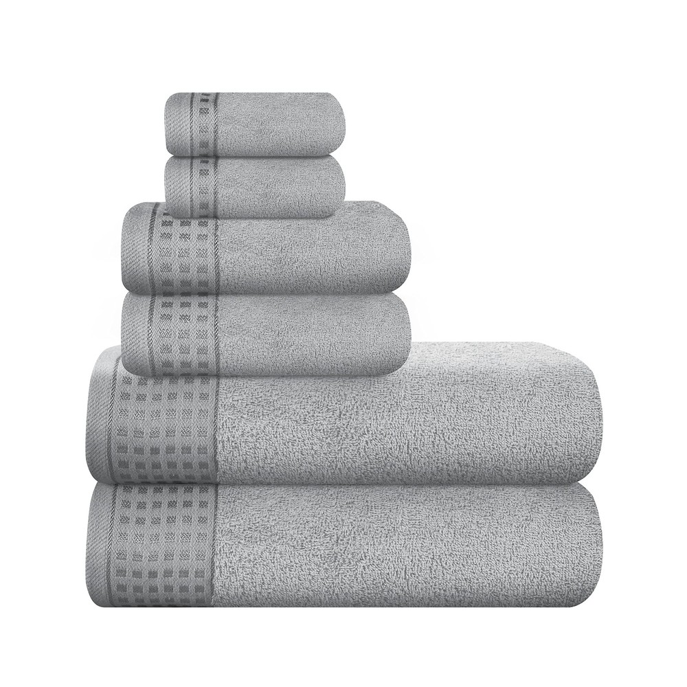100% Cotton Ultra Soft 6 Pack Towel Set, Contains 2 Bath Towels 28x55 Inches,...