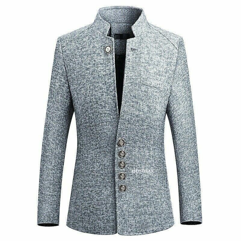 Spring Men's Suit Slim Coat British Gentleman Stand-Up Collar Casual Jacket