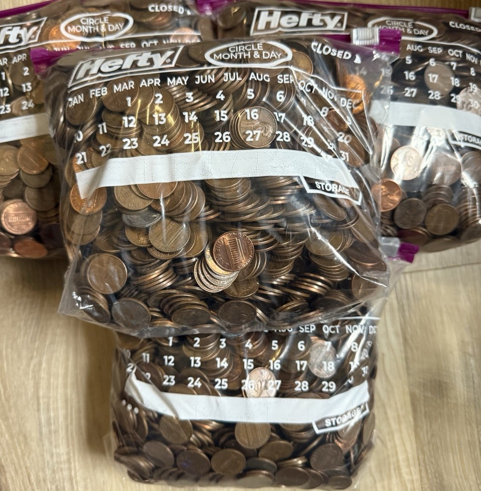 20 Pounds Bulk Circulated USA Copper Pennies 1959-1982 Free Shipping