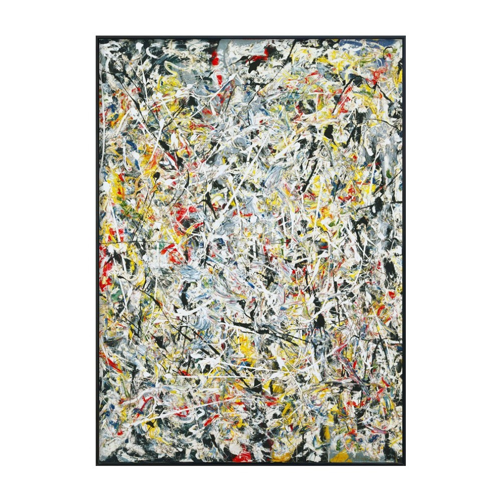 Framed Canvas  Giclee Print Art White Light by Jackson Pollock Home Office Decor