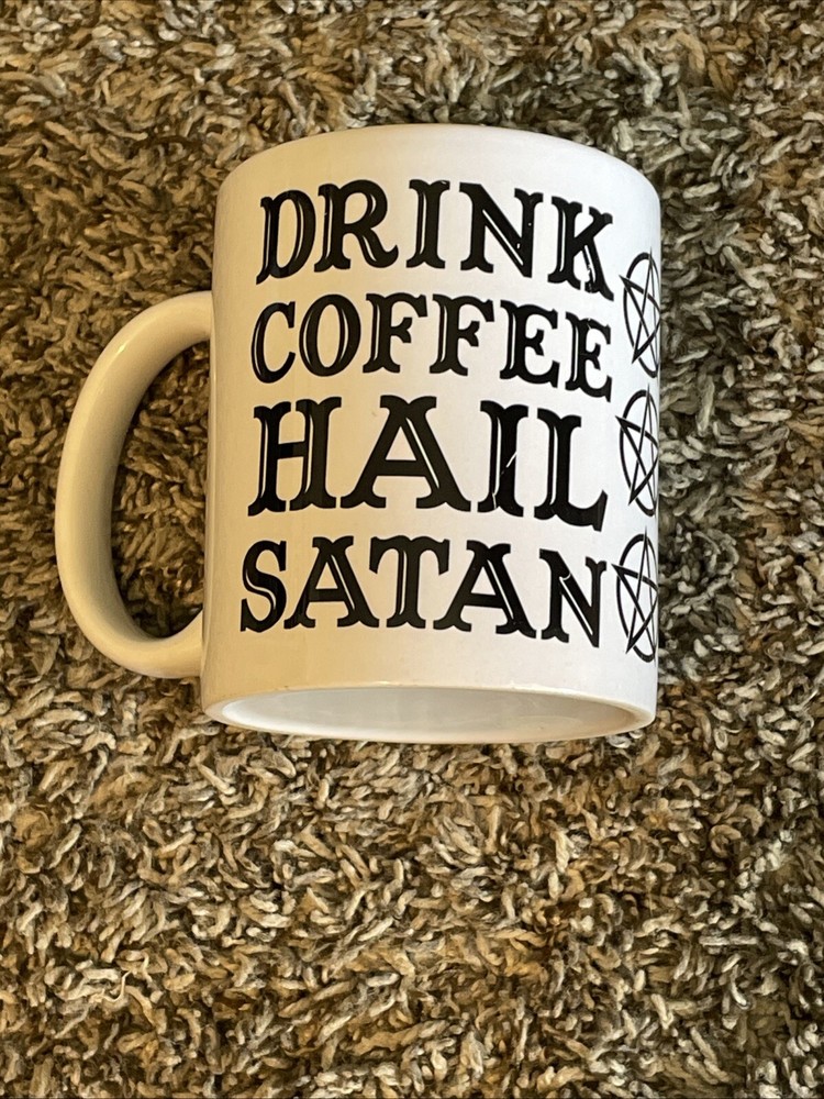 Drink Coffee Hail Satan - Large 15 Ounce Mug - New Ceramic
