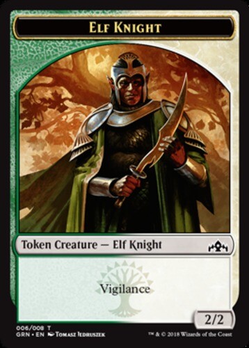 MTG 10 Elf Knight Token, NM-Mint, English Guilds of Ravnica