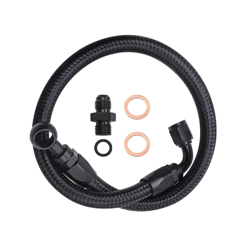 Car Braided Fuel Line Hose Tube Adapter Fitting Nylon Stainless Steel Universal