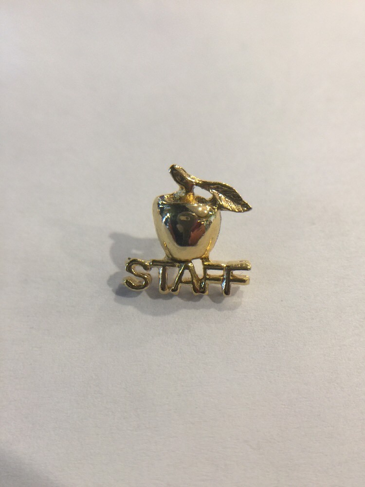 Golden Apple Staff Member Faculty Teacher Educator Apple A Day Lapel Pin-image