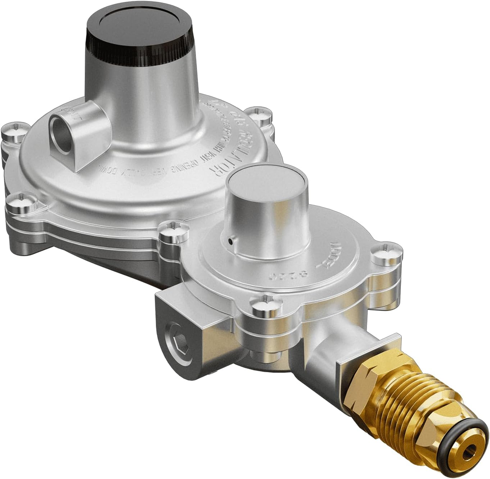 2 Stage Propane Regulator with POL, Propane Tank Regulator for RV, Vans, Trailer