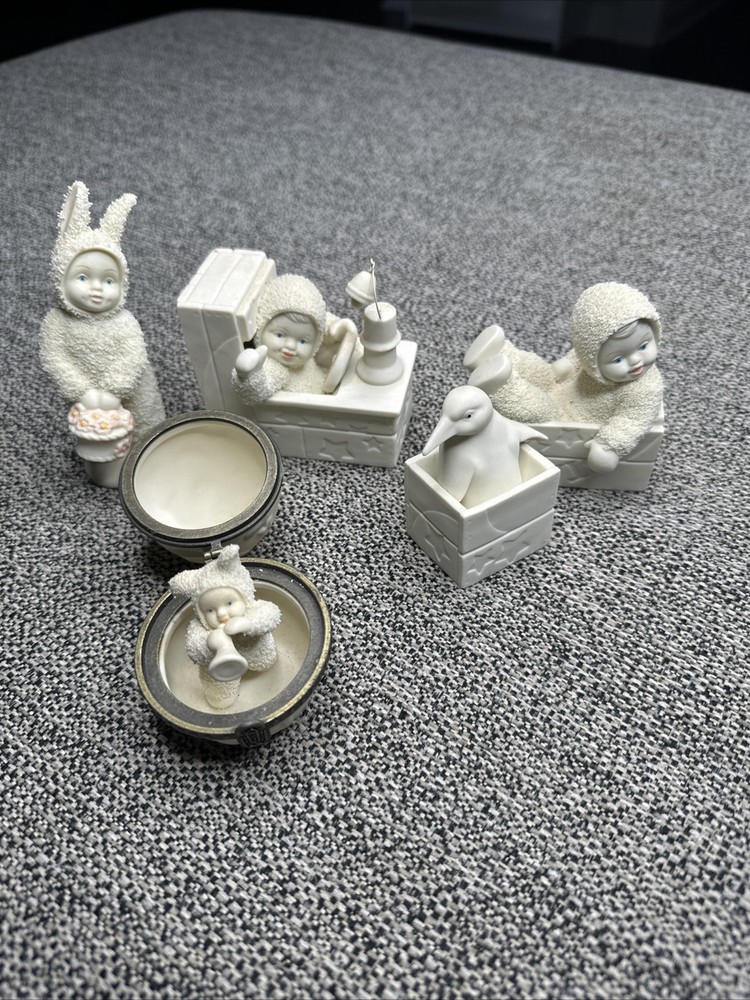 Vintage Department 56 Snow Baby Figurines - 5 Christmas Winter Collectibles
