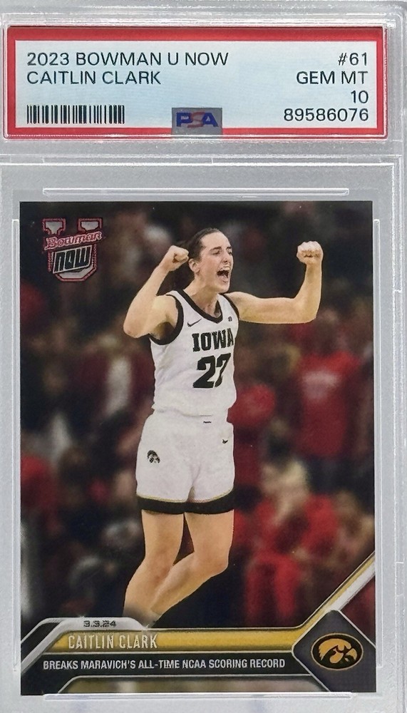 2023 BOWMAN U NOW CAITLIN CLARK RC PSA 10 #61 ALL-TIME NCAA SCORING LEADER *QTY*