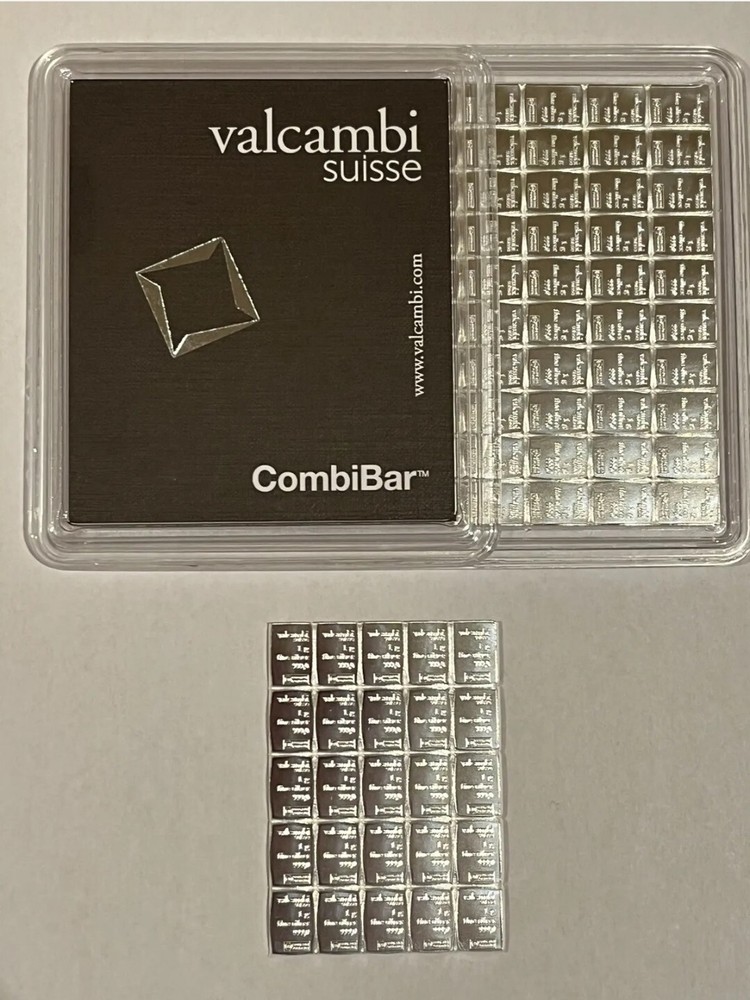 25 x 1 - GRAM SILVER VALCAMBI SUISSE BULLLION .999 FINE SILVER - 25 SILVER BARS!