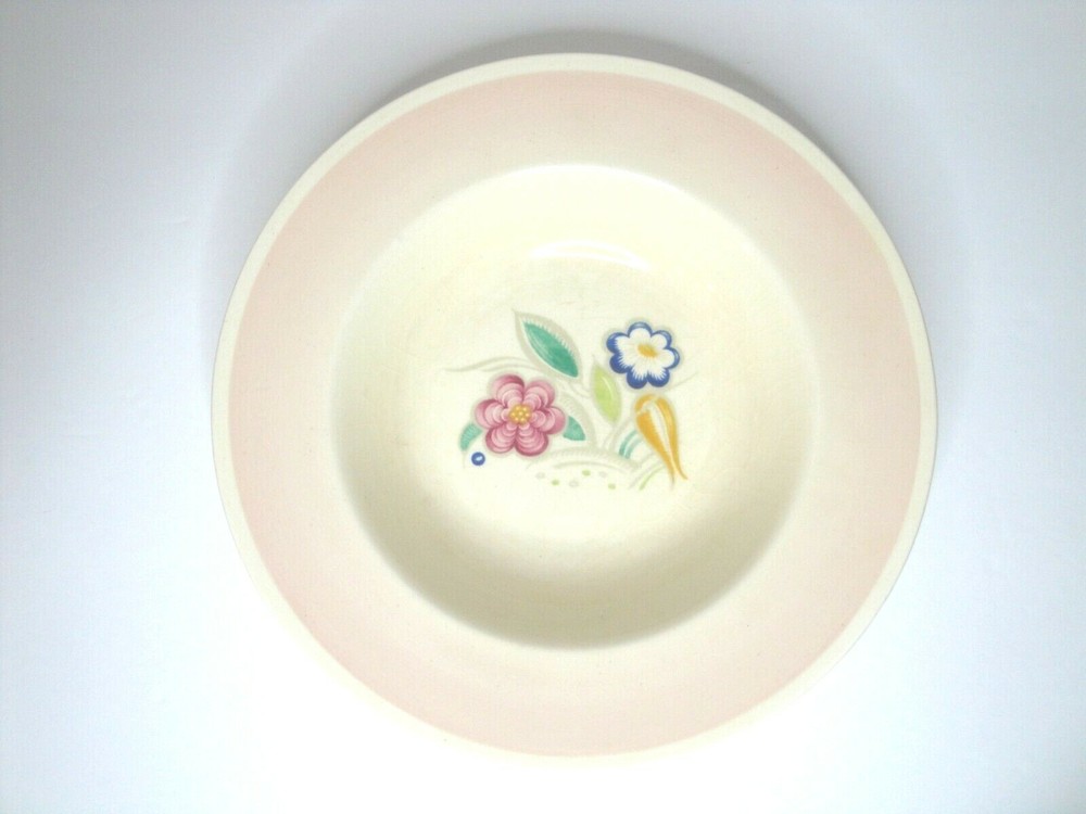 Vintage Susie Cooper Pink Nosegay Rimmed Soup Bowl, Burslem England