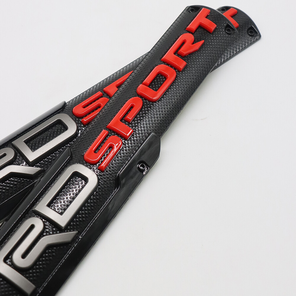 2PCS For Tacoma Sport 3D ABS Model Nameplate Door Emblem Sticker Badge Black&Red