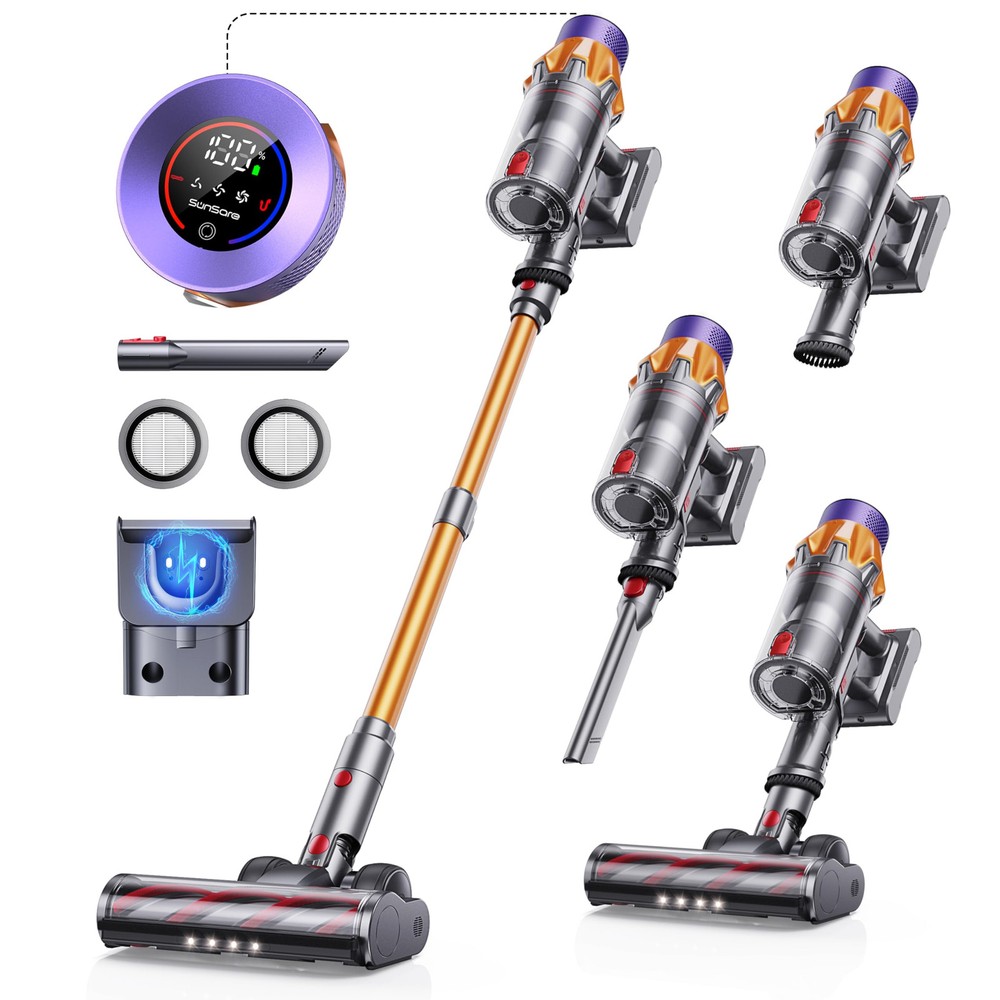 Cordless Vacuum Cleaner, 550W 45KPA 60Mins Cordless Stick Vacuum Cleaner With...