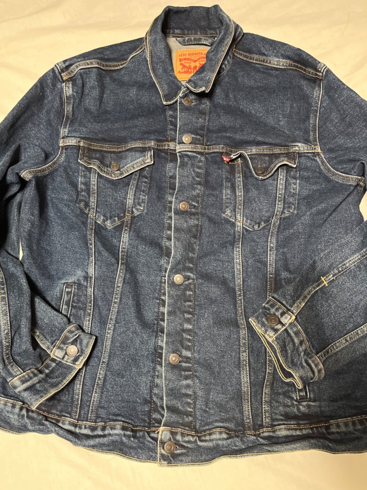 Levi's Trucker Jacket Mens XXL Blue Denim Dark Wash Jean