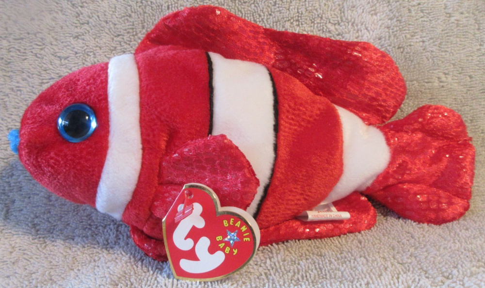 Ty Beanie Baby Jester the Clown Fish DOB September 30, 2000 MWMT Free Shipping