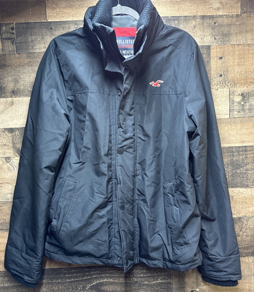 Hollister Women's Jacket Waterproof All-Weather Black Fleece Lined Size XL
