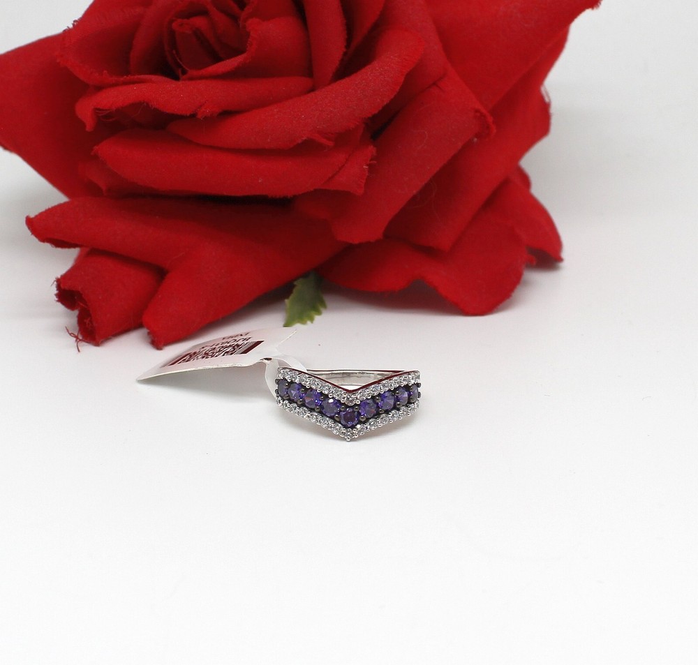 NWT JTV Bella Luce Purple Simulated Diamond Ring Size 8 5.2g Supports Cat Rescue