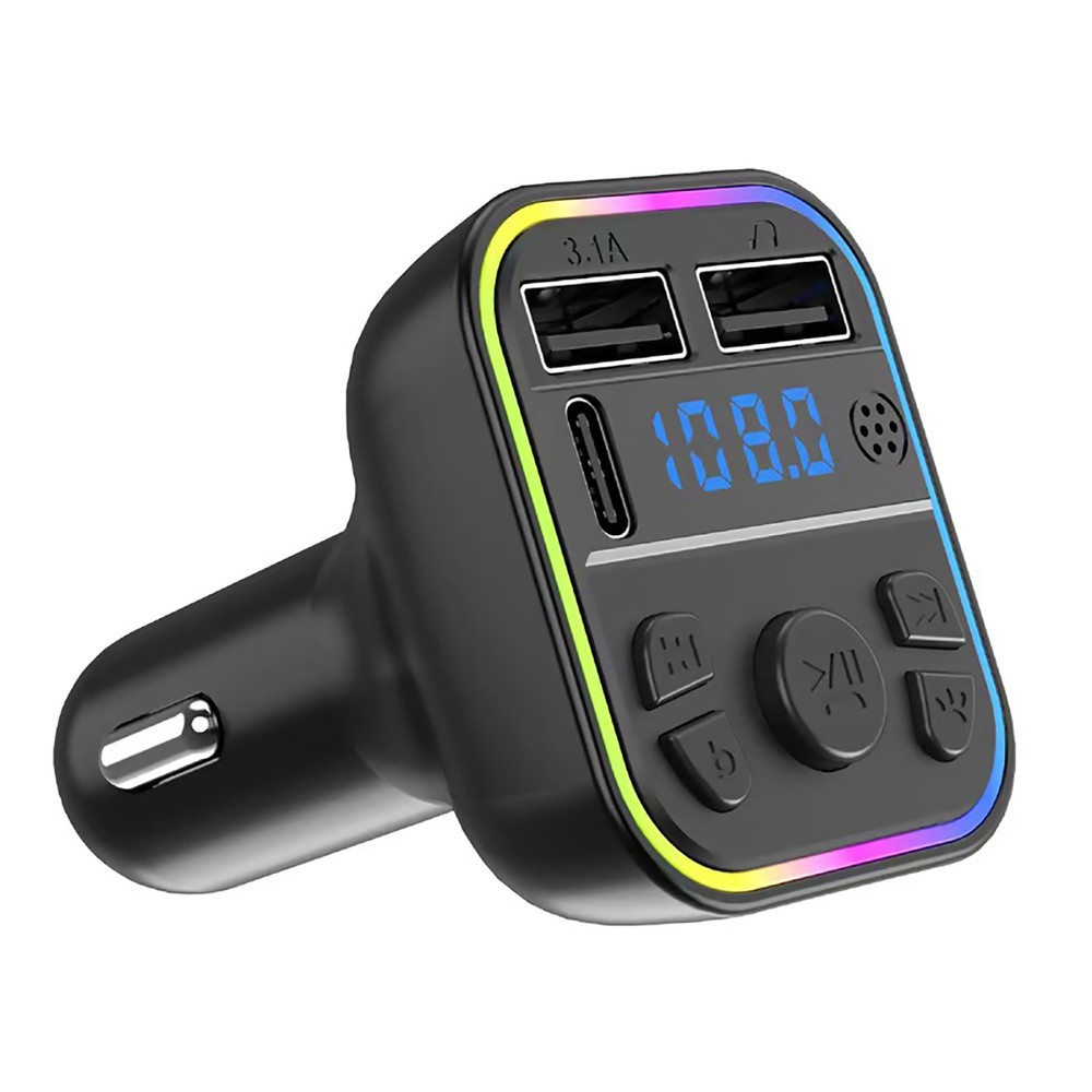12V-24V Bluetooth FM Transmitter with Type-C and Dual USB Fast Charger  