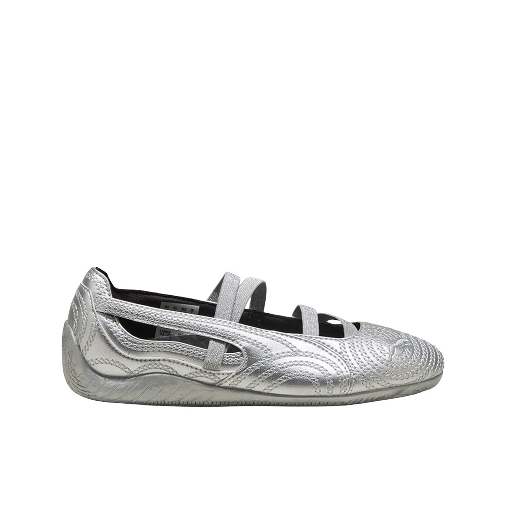 PUMA Wicked Speedcat Metallic Embroidered Ballet  Youth Girls Silver Flats Casua