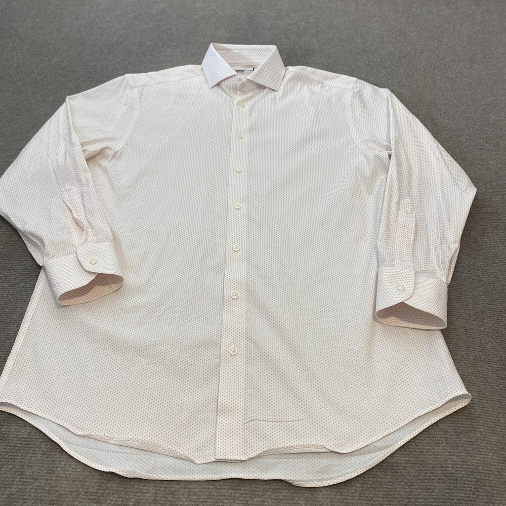 Charles Tyrwhitt Shirt Mens 15.5 33 Classic Fit Geometric Non-Iron Nylon Blend