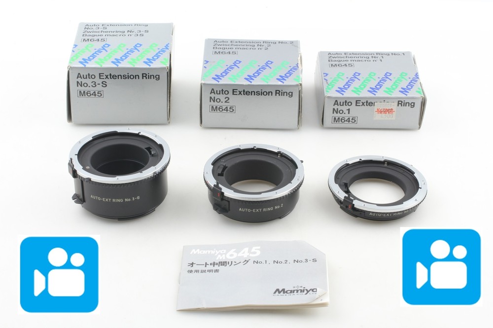 🎦👀[Unused] Mamiya M645 645 Auto Extension Ring Tube Set No.1 2 3-S From JAPAN