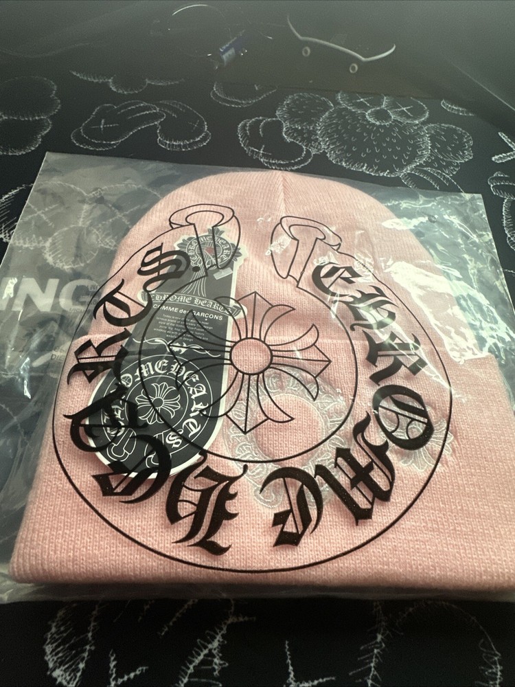 Chrome Hearts Pink Horseshoe Beanie