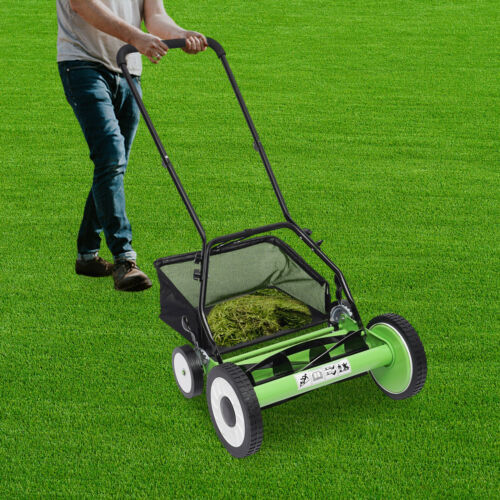 Manual Push Reel Lawn Mower with 16-Inch Cutting Width