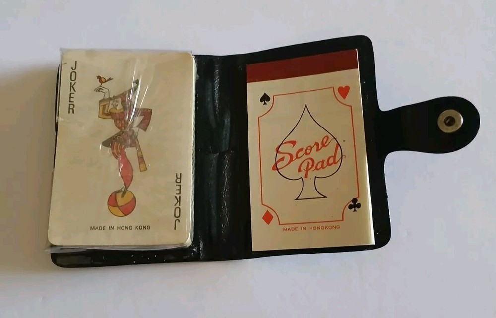 Vintage Playing Cards With Holder Made In Hong Kong