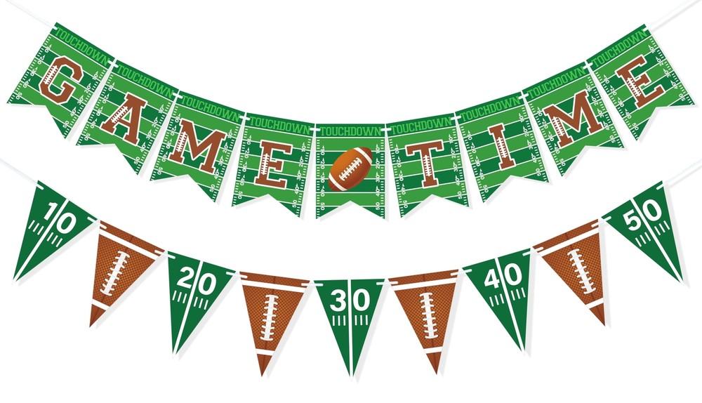 Uniwish Game Time Banner for Football Party Decorations and Sports Themed Events