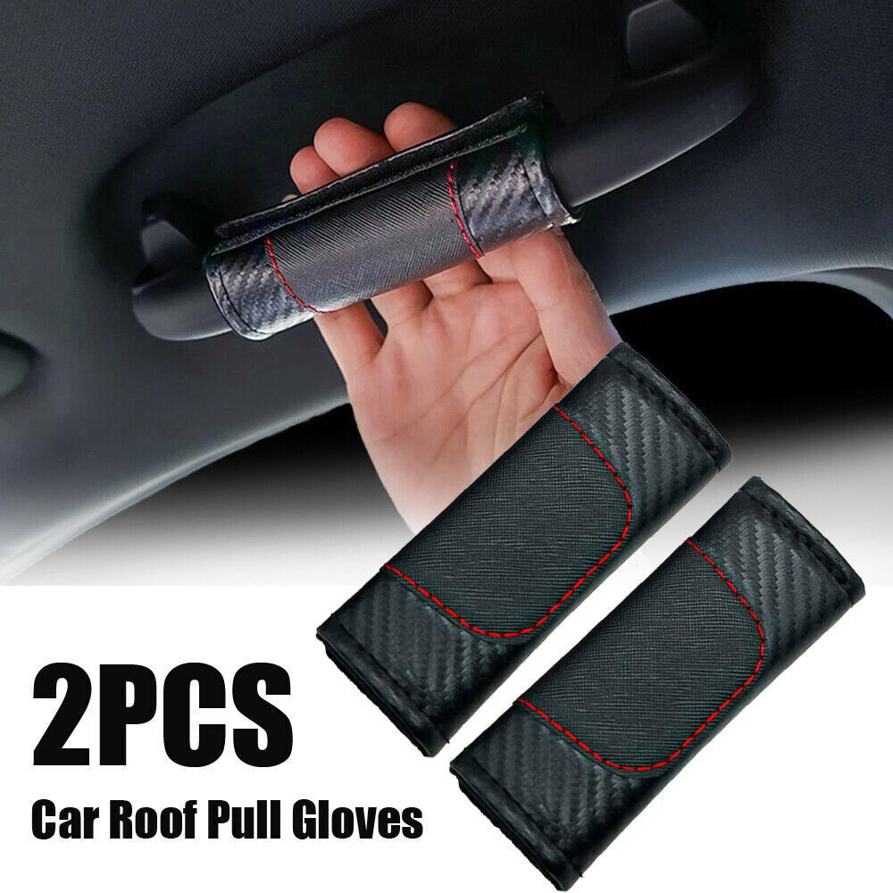 Car Parts Roof Handle Guard Cover Carbon Fiber Handrail Armrest Handle Protector