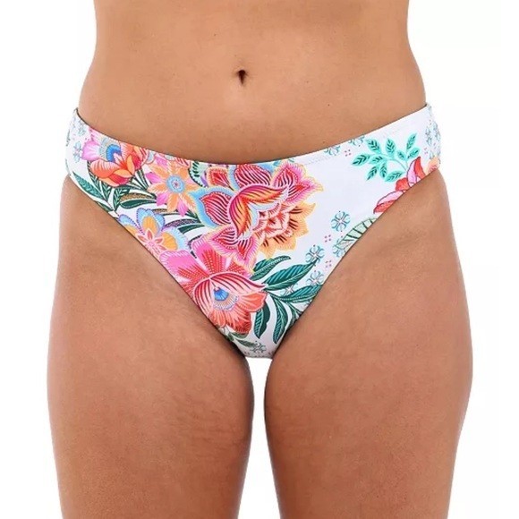 La Blanca Riviera Reversible Hipster Bikini Bottom Women 6 Multi Floral Swim NWT