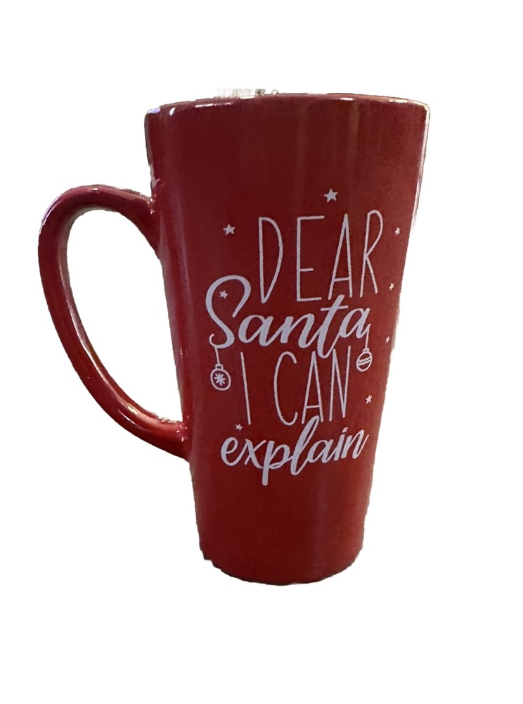 Dear Santa I Can Explain 16oz Red Christmas Coffee Latte Hot Chocolate Mug 🎅🏻