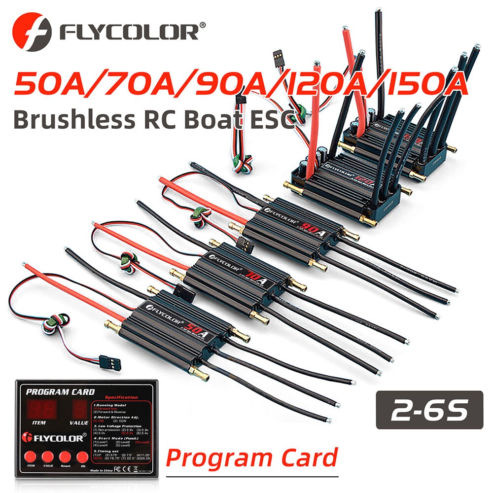 Flycolor 50A-150A Brushless ESC with 5.5V/5A BEC for RC Boats