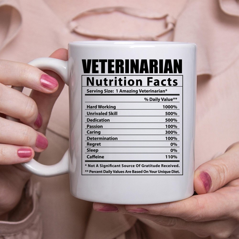 Funny Veterinarian Nutritional Facts White Coffee Mug