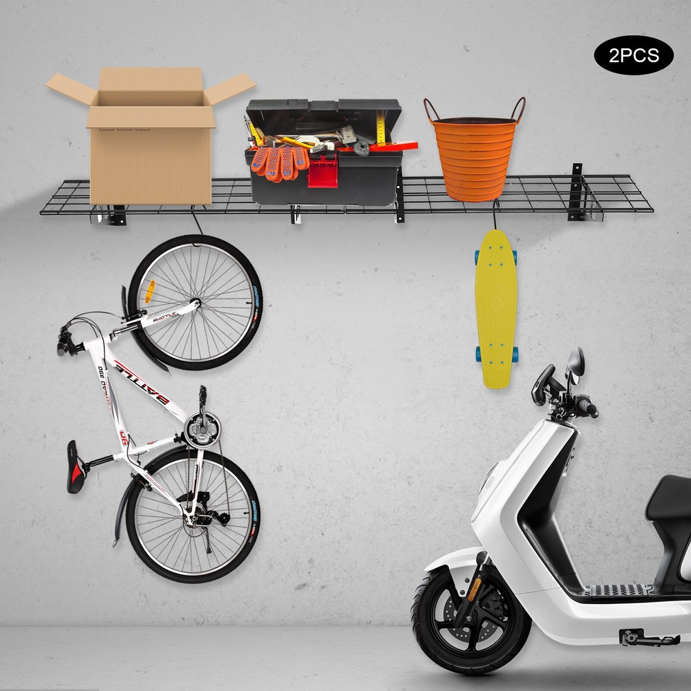 2x Garage Shelf Heavy Duty Floating Storage Wall Shelving Support 12*72