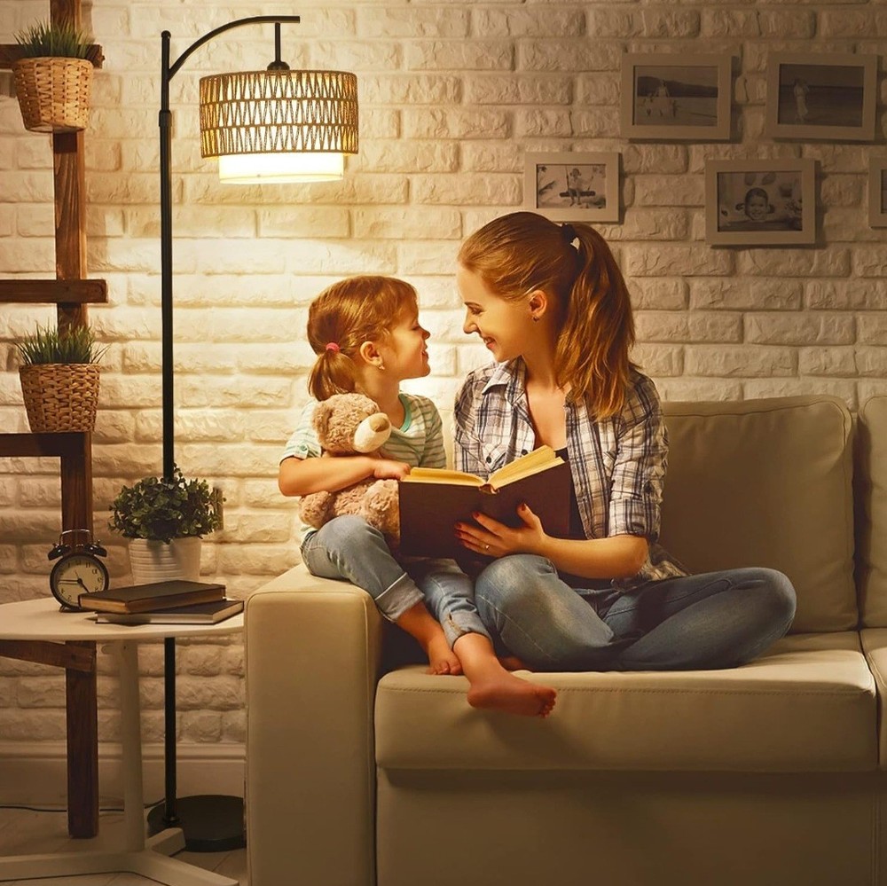 Farmhouse Arc Floor Lamp with 3 Color Temperatures for Living Room